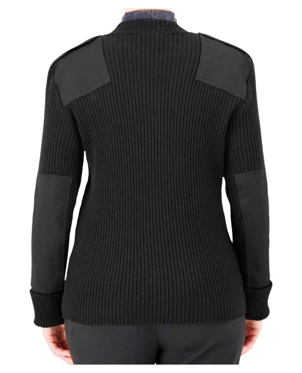 RIB-KNIT MILITARY STYLE SWEATER